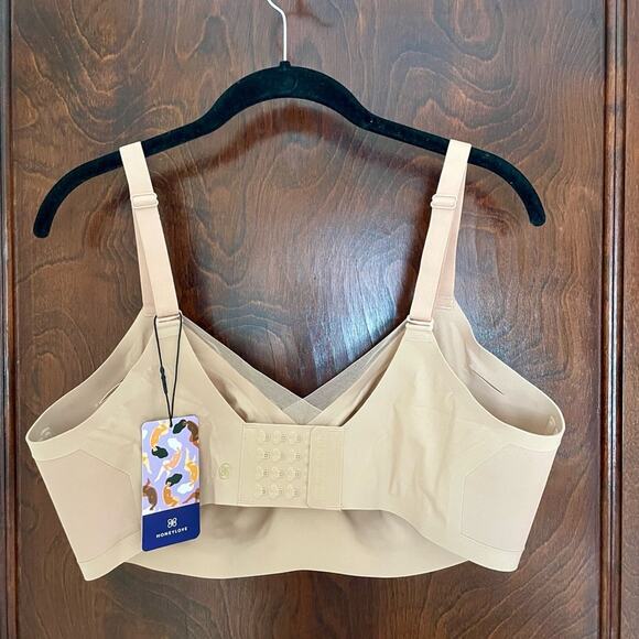 Honeylove Crossover Bra Women's 3X 44 DD(E)/DDD(F) | Beige | Wireless | NWT - Picture 3 of 4